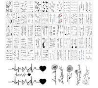 Tatuaggi Impermeabili Da Attaccare Tatuaggi Neri Falsi Con Diverse Frasi E Disegni Semplici Schizzo Botanico Floreale Foglie Tatuaggi Adesivi Tatuaggi Temporanei Inglese Scritta Frasi Per Donne Uomini