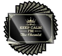 Tatuaggi invernali per esterni, accessori da campeggio, con scritta "Keep Calm I'm The Chemist", impermeabile, in vinile, 6 x 9 cm
