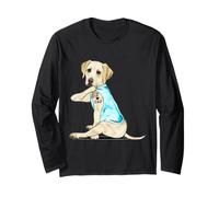 Tatuaggi Labrador I Love Dad Seduto Divertente Regalo Festa del Papà Maglia a Manica