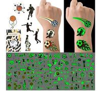 Tatuaggi Luminosi per Bambini, 200 Pezzi Di Adesivi Temporanei Luminosi a Tema Calcio E Pallacanestro, Tatuaggi Che Brillano Al Buio per Ragazzi E Ragazze, Riempitivi per Sacchetti Regalo Di Feste