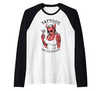 Tatuaggi Sono per I Peccatori Divertente Tatuaggio Diavolo Donna Tattooist Maglia con Maniche Raglan