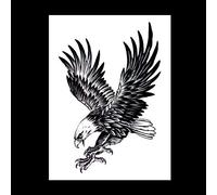 Tatuaggi Temporanei 10 Pc Di Aquila In Volo - Tatuaggio Nero Sulla Pelle