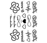 Tatuaggi Temporanei 10 Pc Sembrano Veri Tatuaggi Temporanei, Diversi Cuori Con La Parola "Per Sempre".