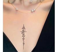 Tatuaggi temporanei a base di erbe Thorn Totem per petto, braccia, dietro le orecchie e collo; Impermeabile, di lunga durata 2 settimane, tatuaggi finti