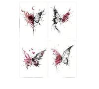 Tatuaggi temporanei a farfalla colorata da 2 set, decalcomanie for il corpo impermeabili