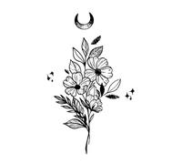 Tatuaggi temporanei a forma di fiore per donne, uomini e adulti, a lunga durata, tecnica del tatuaggio, impermeabili, realistici, tatuaggi finti in blocco, adesivi semipermanenti per adulti