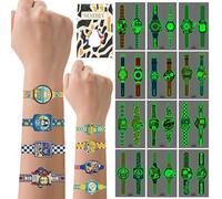 Tatuaggi Temporanei a Forma Di Orologio per Bambini, 24 Pezzi Di Tatuaggi Luminosi a Tema Oceanico per Bambini, Tatuaggi Che Brillano Al Buio per Ragazzi E Ragazze, Come Favori per Feste per Bambini