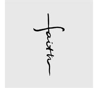 Tatuaggi temporanei adesivi a base di erbe con lettere di fede, semipermanenti, antiriflesso, impermeabili, della durata di 2 settimane, tatuaggi finti