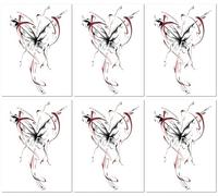 Tatuaggi Temporanei Adesivi A Forma Di Farfalla Rossa E Nera Per Il Dorso Della Mano, Impermeabili E Lavabili, Adatti A Braccia, Cosce E Vita. 14 * 9