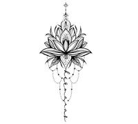 Tatuaggi temporanei adesivi impermeabili a forma di fiore di mandala, resistenti all'acqua per una o due settimane, per braccia e gambe.(1pcs)