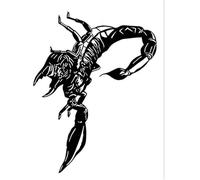 Tatuaggi temporanei adesivi impermeabili a forma di scorpione, resistenti all'acqua per una o due settimane, adatti per braccia, petto e vita.(1pcs)