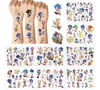 Tatuaggi Temporanei Bambin, 8 Fogli Hedgehog Adesivi Tatuaggio per Bambini, 200 Stili tattoo di Cartoniper per Ragazze, Ragazzi, Regali di Compleanno