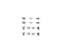 Tatuaggi temporanei con piccole figure a forma di fiocco per ., semipermanenti, antiriflesso, impermeabili, di lunga durata (2 settimane), tatuaggi finti(1pcs)