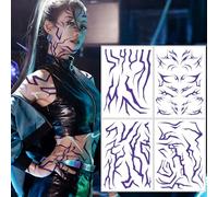 Tatuaggi Temporanei Demon Purple Hunter Set 4 Pezzi, Stickers Viola Luminosi Impermeabili Glow Dark, Tatuaggi Viola Glow In The Dark, Tatuaggi Luminosi, Per Cosplay Halloween Festival