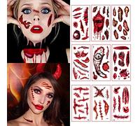 Tatuaggi Temporanei di Halloween, Halloween Tatuaggi Temporanei, Tatuaggio Della Ferita di Halloween, Decorazione del tatuaggio dell'adesivo della ferita di Halloween