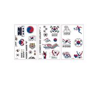 Tatuaggi temporanei ecologici da calcio da 20 pezzi for viso e corpo - Adesivi con bandiera impermeabili for tifosi, for lo stadio del gioco del giorno della partita(South Korean(1set))