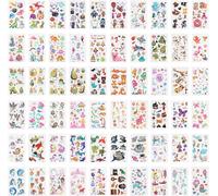 Tatuaggi Temporanei Finti per Bambini 60 Fogli Set per Ragazzi Cartoni Animati