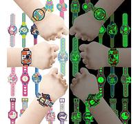 Tatuaggi temporanei per bambini, adesivi luminosi per feste di compleanno, regalo, sicurezza per bambini, 24 fogli