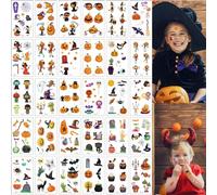 Tatuaggi Temporanei per Bambini,Halloween Tatuaggi Set,30 Fogli Adesivi per Tatuaggi di Halloween,Tatuaggi Finti Adesivi Decorazioni Accessori per Feste di Halloween (B)