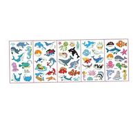 Tatuaggi temporanei sotto il mare Decorazioni per feste Tema oceano Adesivi per tatuaggi luminosi per bambini Stile B