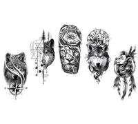 Tatuaggi Temporanei Tatuaggi Leone Tatuaggi Lupo Tatuaggi Braccio Tatuaggi Finti 5 Fogli Tatuaggi Da Uomo