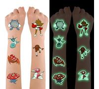 Tatuaggi (YGBK-4) tatuaggi per bambini, 12 fogli, set di tatuaggi luminosi, impermeabili, per regali di compleanno per bambini