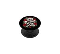Tatuaggio artistico «I Love Peace Not Your Opinion» con teschio gotico e rosa PopSockets PopGrip Adesivo