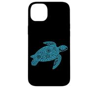 Tatuaggio blu tribale tartaruga marina oceano spirito disegno animale Custodia per iPhone 14 Plus