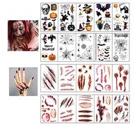 tatuaggio della ferita tatuaggio halloween zombie cicatrice alloween cicatrice adesivo horror temporaneo con finta crosta, sanguinante vampiro costume festa adesivo impermeabile