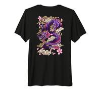 Tatuaggio Estetico Giapponese Drago Cherry Blossom (sul Retro) Maglietta Premium