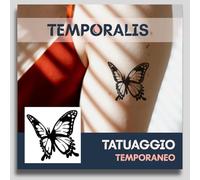 Tatuaggio FARFALLA - Temporalis® | Tatuaggi temporanei uomo donna, tatuaggi finti vegani e waterproof - Certificato UE - Dura 1-2 settimane [ Tattoo Farfalla in volo ]