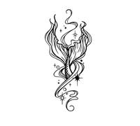 tatuaggio finto， tatuaggi temporanei,1 foglio elfo coda di pesce tatuaggio temporaneo sirena inchiostro tatuaggio finto realistico adesivo tatuaggio sexy di lunga durata 1-2 settimane