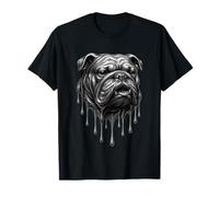 Tatuaggio gocciolante con Bulldog Che Si scioglie Maglietta