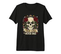 Tatuaggio Gotico True Love Will Never Die Roses Maglietta Premium
