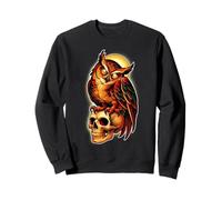 Tatuaggio Mystic Owl Skull Full Moon - Design estetico Scuro Felpa