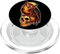 Tatuaggio Mystic Owl Skull Full Moon - Design estetico scuro PopSockets PopGrip per MagSafe