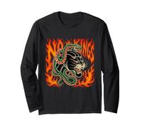 Tatuaggio No Kings Protest Panther Snake Resist Affressed Maglia a Manica