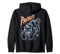 Tatuaggio retrò Black Panther Cosmic Anni '80 Cat Leopard Jaguar Felpa con Cappuccio