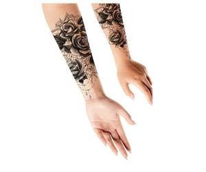 Tatuaggio rose 14x30 cm per braccia