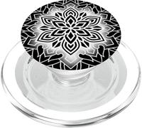 Tatuaggio Sacro Mandala Geometria Nera PopSockets PopGrip per MagSafe