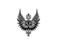 Tatuaggio temporaneo adesivo con piuma a forma di croce di Dio, modello sul braccio, semipermanente, impermeabile, durata 1-2 settimane, tatuaggio finto(4pcs(X101))