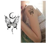 Tatuaggio Temporaneo Adesivo Per Tatuaggi Falso2 Pezzi Di Adesivi Per Tatuaggi A Farfalla Neri Impermeabili Simulati Adesivi Per Il Petto Del Braccio Femminile Di Lunga Durata Dipinti