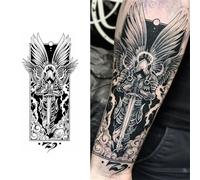 Tatuaggio temporaneo "Angelo che viene", dura fino a 15 giorni, nuova tecnologia, adesivi semipermanenti impermeabili e magici, tatuaggi finti(L-1pcs)