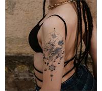 Tatuaggio temporaneo impermeabile a base di erbe per uomo, caratterizzato da un design a forma di unicorno, che dura per 2 settimane, noto anche come tatuaggio finto
