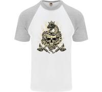 Tatuaggio Teschio Serpente Tatuatore Biker Gotico DA UOMO S/S Baseball T-Shirt