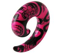 Tatuaggio tribale colorato su rosa acrilico UV dilatatori orecchio Plug Piercing