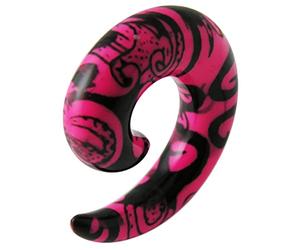 Tatuaggio tribale colorato su rosa acrilico UV dilatatori orecchio Plug Piercing