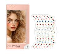 Tatuaggio Viso 6 Frekles Freck - Patch Di Macchie Glitter Viso | Tatuaggi Temporanei A Stelle E Puntini D'oro Impermeabili | Alzarsi Per Il Trucco Di Cosplay Festival