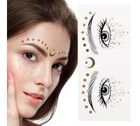Tatuaggio viso con lentiggini glitterate, tatuaggio temporaneo viso,Toppe per il trucco del viso Adesivi temporanei alla moda per il viso | Adesivi per il trucco con toppe glitterate per il viso belli
