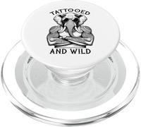 Tatuato E Selvaggio Divertente Inked Elefante Animale Tatuaggio Amante PopSockets PopGrip per MagSafe
